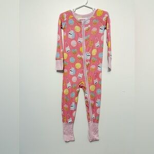 Cookies & Milk Pink Kids One Piece Pajamas